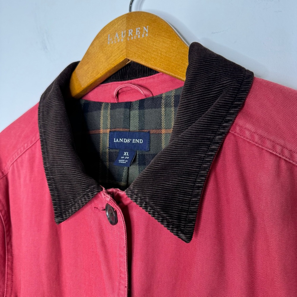 Lands' End Chore Barn Coat Flannel Lining Corduroy Collar/cuffs XL - Picture 6 of 13